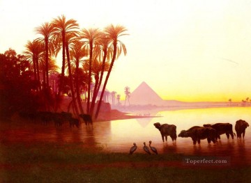  theodore art painting - Along The Nile scenery Charles Theodore Frere Arabs